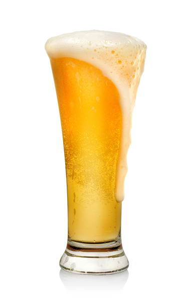 分離されたビールのグラス - 写真・画像