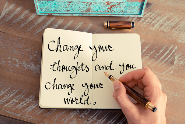 Düşüncelerinizi değiştirin ve dünyanızı değiştirin -Norman Vincent Peale - Fotoğraf, Görsel