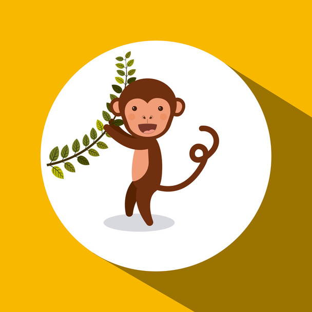 милый дизайн обезьяны
 - Вектор,изображение