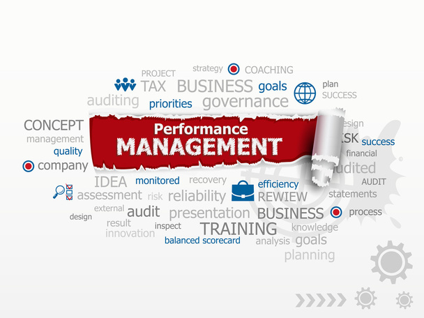 Performance Management Konzept Wort Wolke. - Vektor, Bild