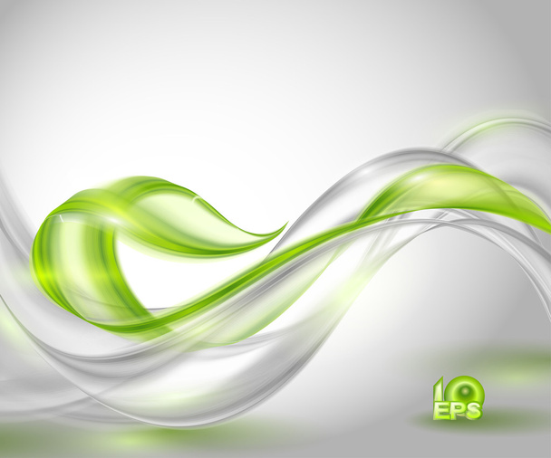 Абстрактный серый фон с зеленым элементом
 - Вектор,изображение