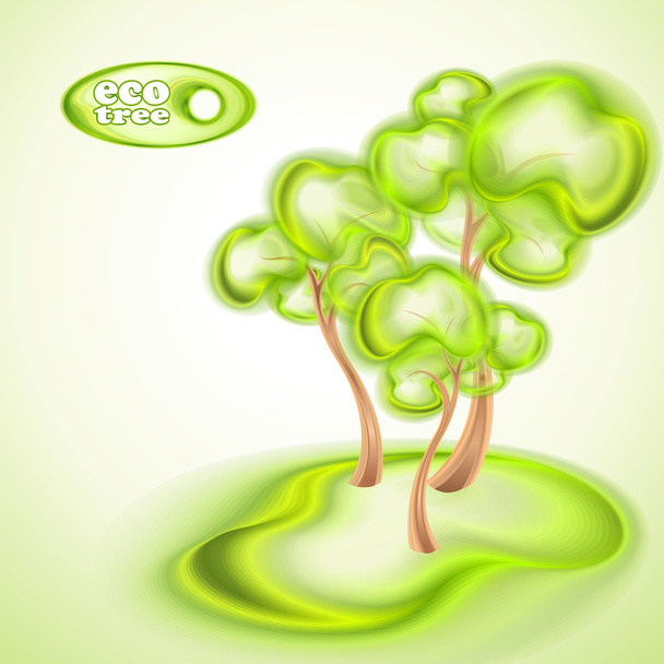 Eco fundo com árvores verdes
 - Vetor, Imagem