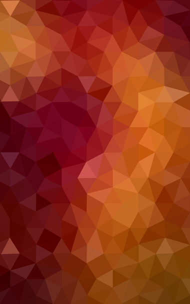 mehrfarbiges rotes, gelbes, orangefarbenes polygonales Muster, das aus Dreiecken und einem Farbverlauf im Origami-Stil besteht. - Foto, Bild