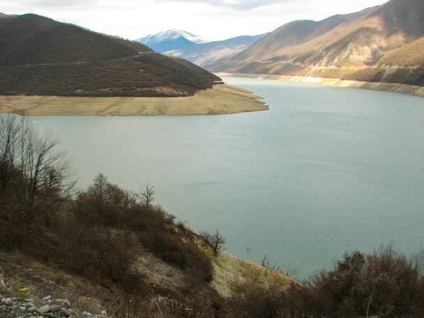 Bietschorn mountain peak reflecting in lake - Photo, Image
