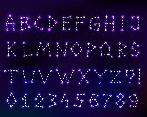 vector constellation font in space - Διάνυσμα, εικόνα