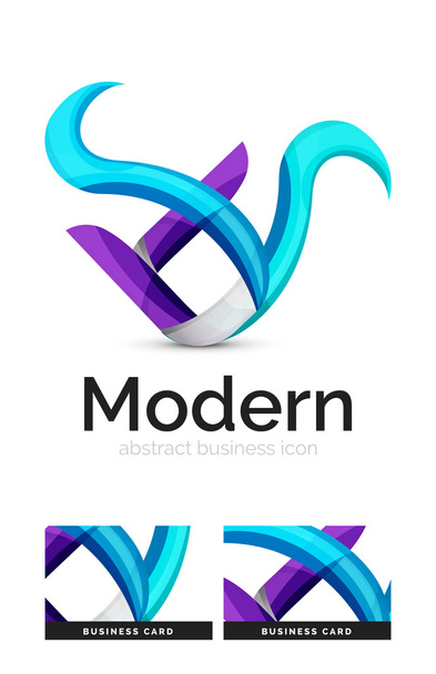 Ribbon swirl business logo - Vector, Image