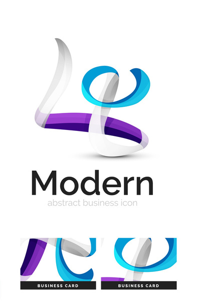 Logo společnosti krouživým pohybem pásu karet - Vektor, obrázek