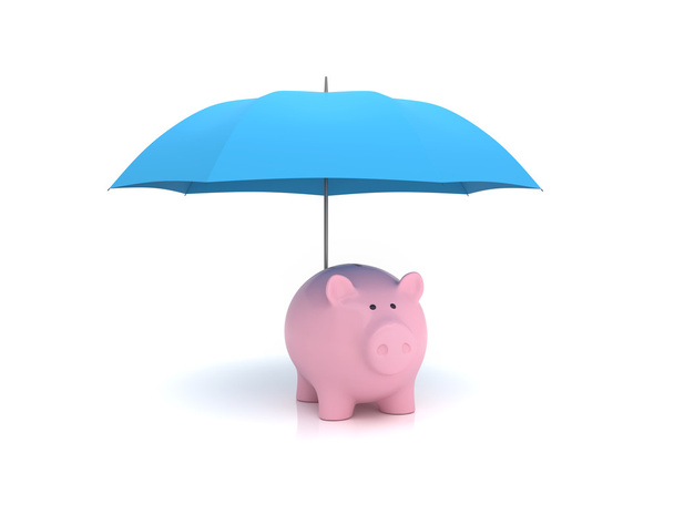     Sateenvarjo Piggy Bankin kanssa
  - Valokuva, kuva