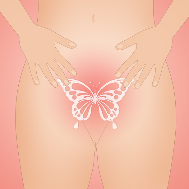 sistema reproductor femenino con mariposa
 - Foto, Imagen