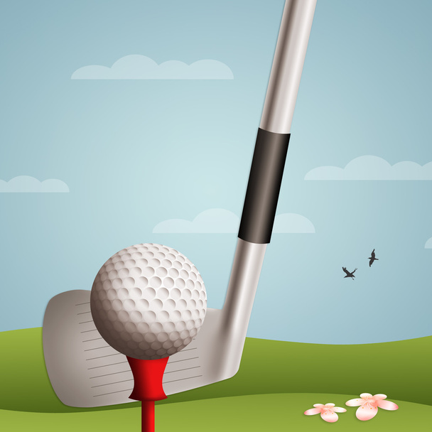 Golf ball with golf club - Photo, Image