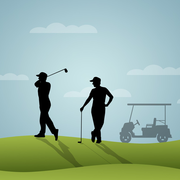 Люди играют в гольф
 - Фото, изображение