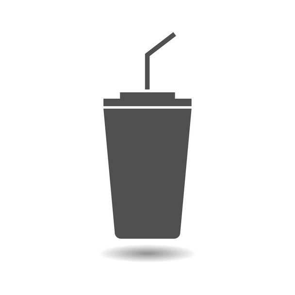Glass with a straw - Vector, Image