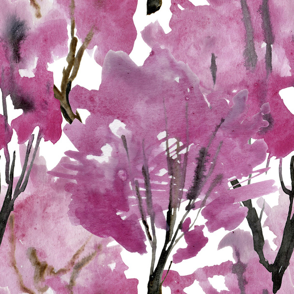 watercolor floral painting pattern  - Фото, изображение