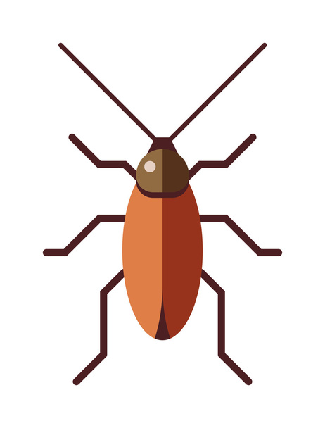 Kakkerlak Dirty Broun pest en walgelijke Roach kruipen bug cartoon platte vector. - Vector, afbeelding