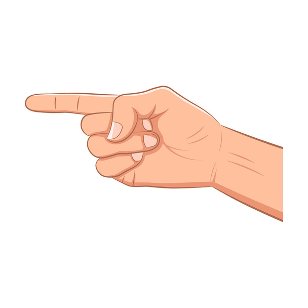 Realistische hand met wijzende vinger - Vector, afbeelding