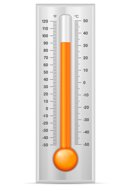 Thermometer on white - Vetor, Imagem