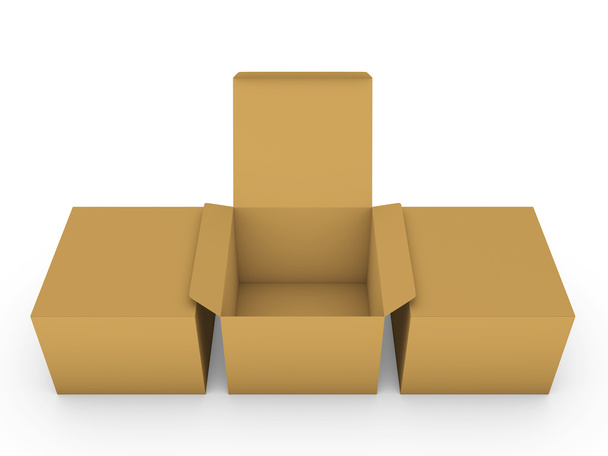 Kartónové krabice - 3d přepuštěné obrázek - Fotografie, Obrázek