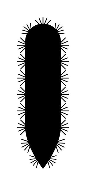 Centopeia milipede desenho animado posando inseto plana silhueta preta vetor
. - Vetor, Imagem