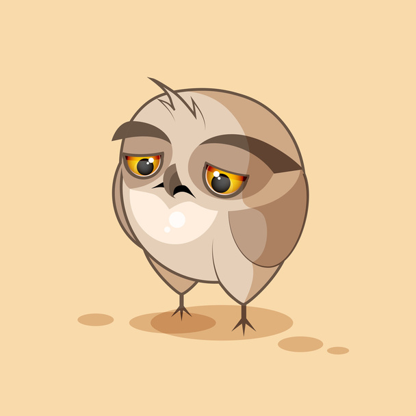 Мультяшная сова грустная и расстроенная
 - Вектор,изображение