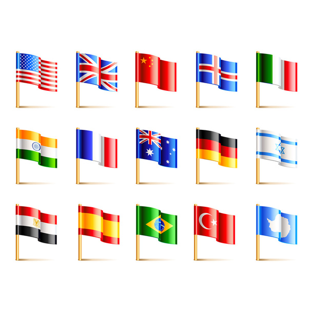 Векторний набір значків прапорів країн світу
 - Вектор, зображення