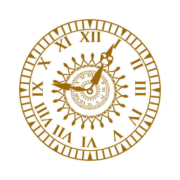 Watch face antique clock vector illustration. - ベクター画像