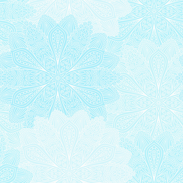 Περίπλοκα μπλε και άσπρο λουλούδι μοτίβο - Διάνυσμα, εικόνα