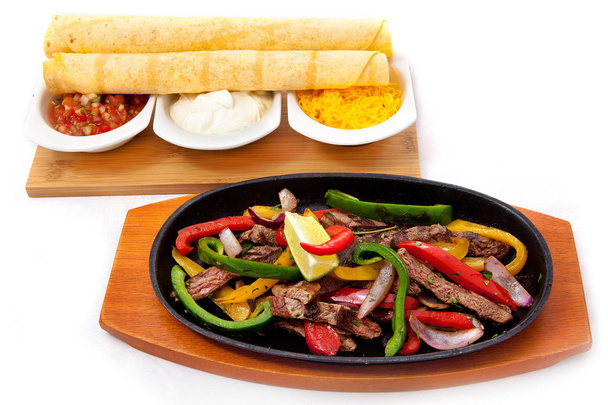 Fajitas: meat with vegetables - Photo, Image