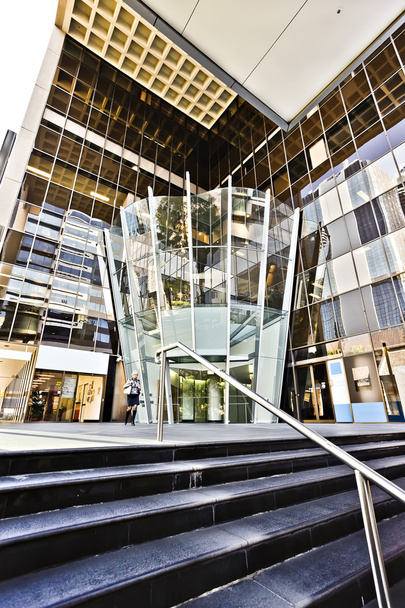 Stairs to a creative glass entrance of a modern building - Photo, Image