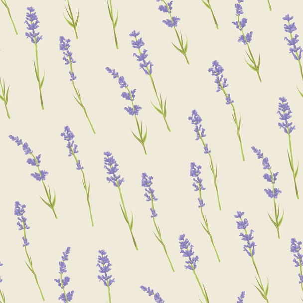 Seamless pattern with lavender flowers. - Διάνυσμα, εικόνα