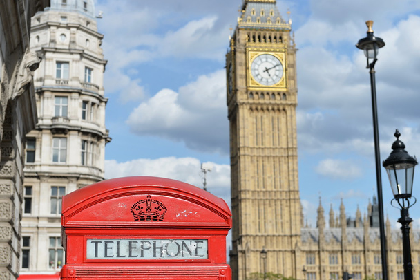 Big Ben e cabine telefônica inglesa
 - Foto, Imagem