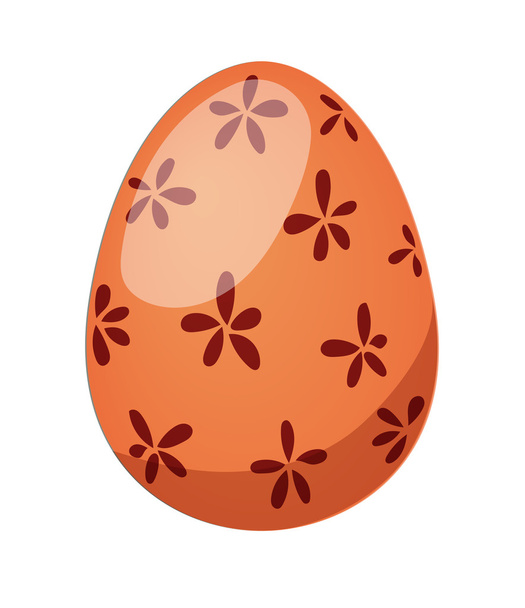 Color easter egg cartoon spring decoration and food symbol flat vector illustration. - Vektör, Görsel