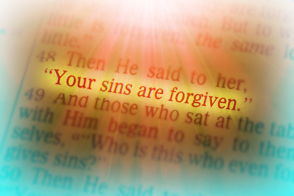 Bibeltext - Ihre Sünden sind vergeben - Foto, Bild