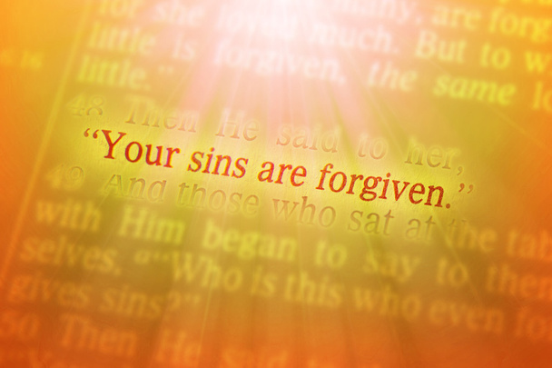 Bible text - tvé hříchy jsou odpuštěny - Fotografie, Obrázek