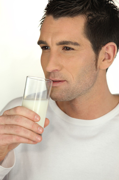 Man drinking milk - Foto, Imagen