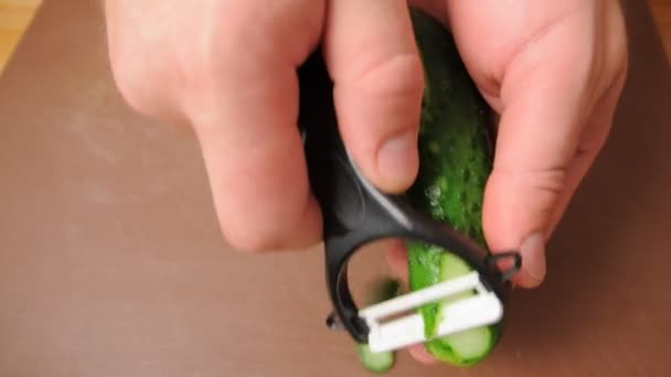 Slicing green cucumber - Footage, Video