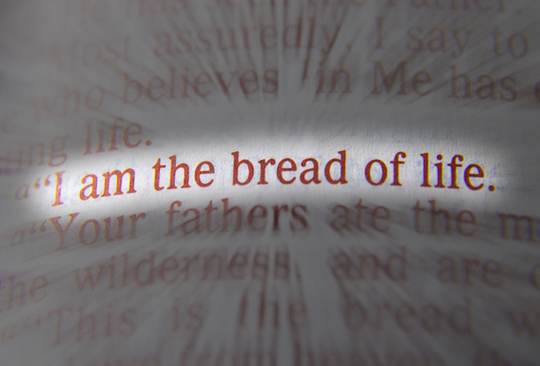 聖書のテキスト - 私は人生 - ジョンのパン 6:48 - 写真・画像