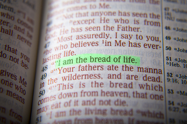 Testo della Bibbia - Io sono il pane della vita - Giovanni 6: 48
 - Foto, immagini