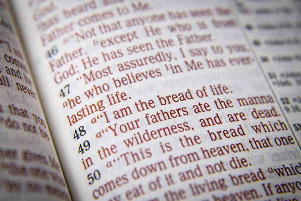 Tekst van de Bijbel - Ik ben het brood des levens - John 6:48 - Foto, afbeelding
