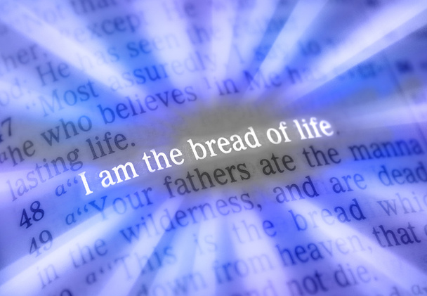 Bibeltext - Ich bin das Brot des Lebens - Johannes 6: 48 - Foto, Bild