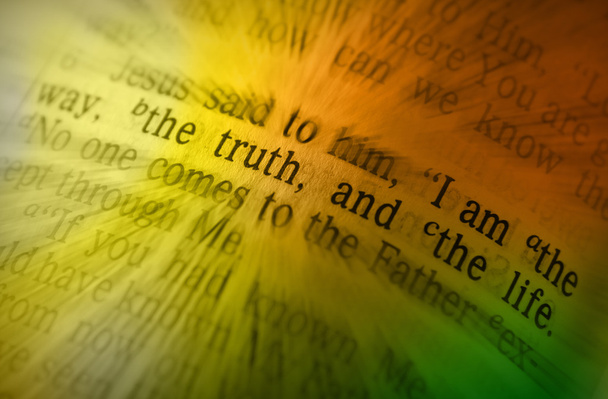 Tekst van de Bijbel - Ik ben de weg, de waarheid, en het leven - Foto, afbeelding