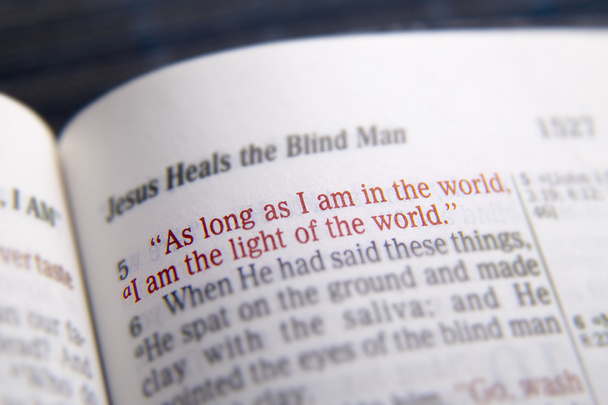Bibeltext - Licht der Welt - Foto, Bild