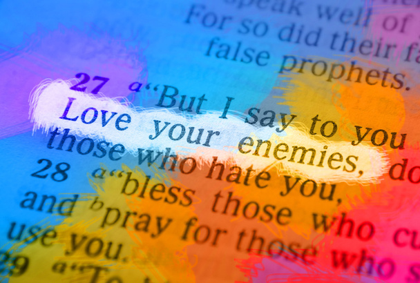 Bibeltext - Liebe deine Feinde - Foto, Bild
