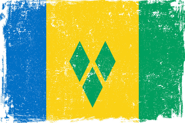 Saint Vincent and the Grenadines Vector Flag on White - Vector, Image