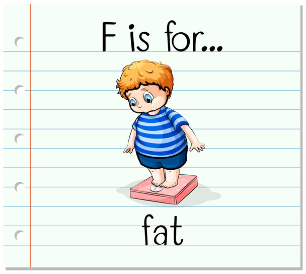  Kartami litera F jest dla tłuszczu - Wektor, obraz