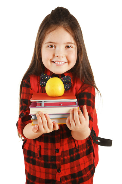 little girl with backpack - Фото, изображение