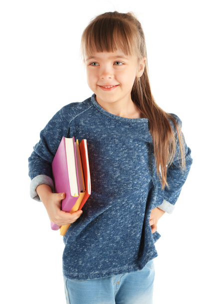 Little girl with notebooks   - Foto, Imagen