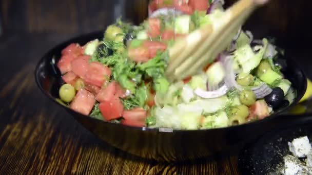 Kochen von Gemüsesalat - Filmmaterial, Video