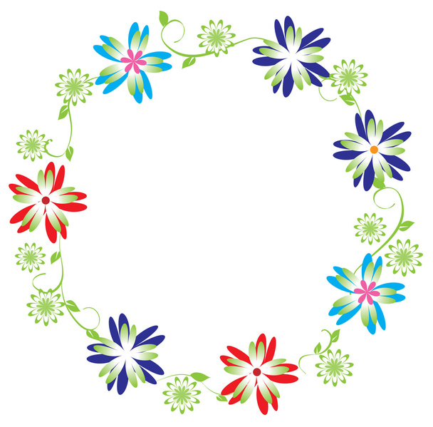 Vintage Floral Wreath - Διάνυσμα, εικόνα
