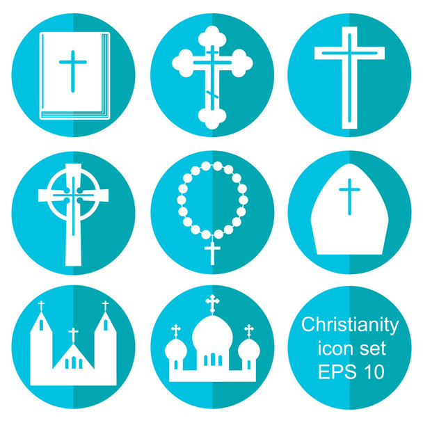 Cristianesimo piatto icone impostato
 - Vettoriali, immagini
