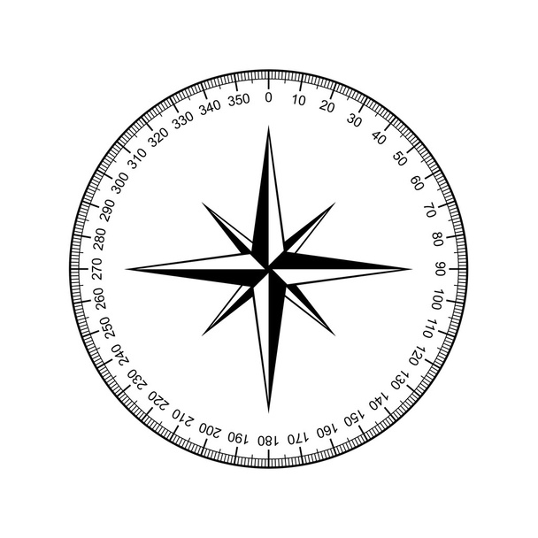 Kompassi Rose eristetty valkoinen vektori
 - Vektori, kuva